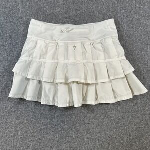 Ivivva by Lululemon White Ruffle Tennis Skirt Skort Girls Size 12 Approx